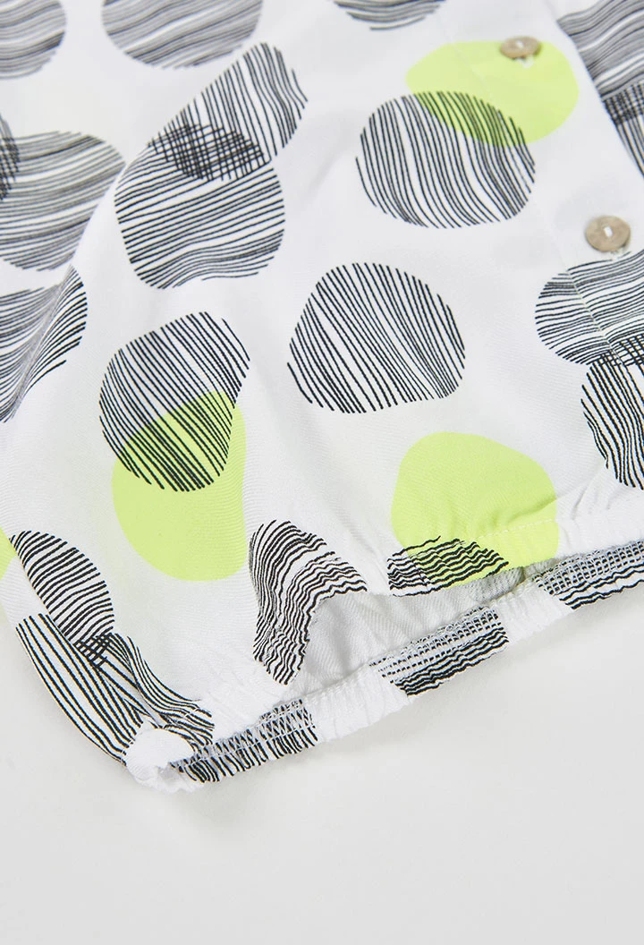 Chemise fille pois blancs