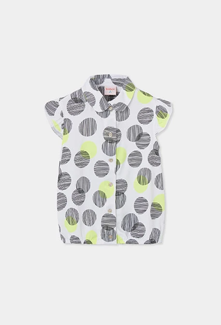 Camisa niña topos blanco