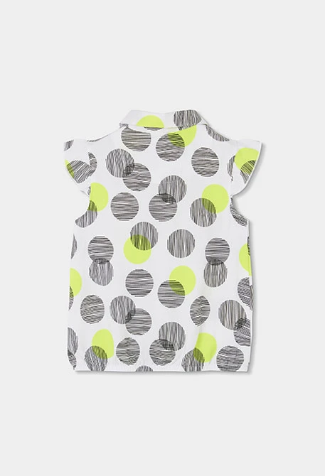 Chemise fille pois blancs