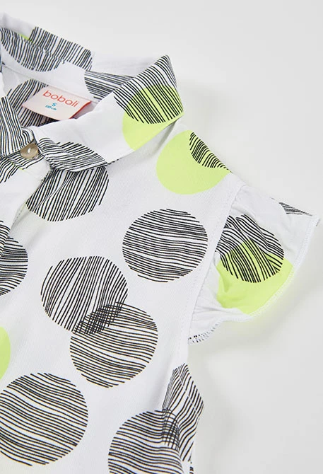 Camisa menina com bolas brancas