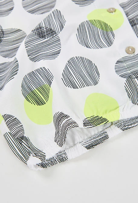 Camisa niña topos blanco