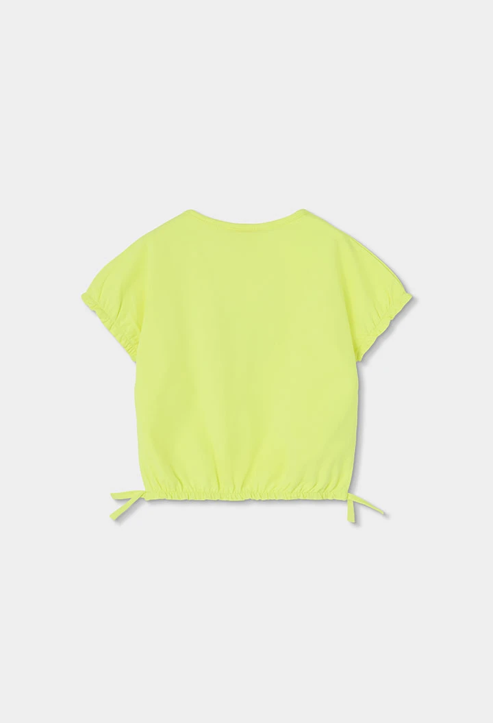 Girl?s green elastic knit T-shirt