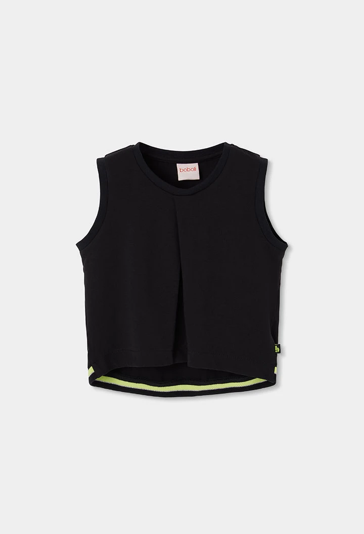 Maglietta bambina in cotone nero