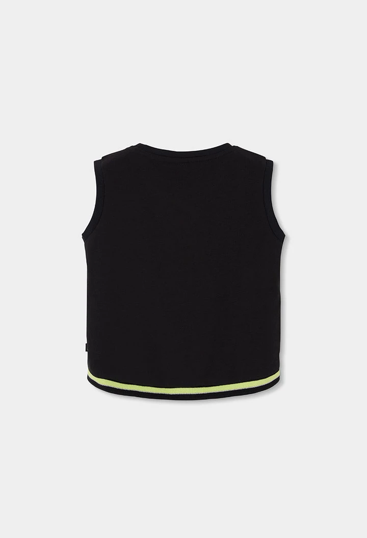 Girl?s black cotton T-shirt