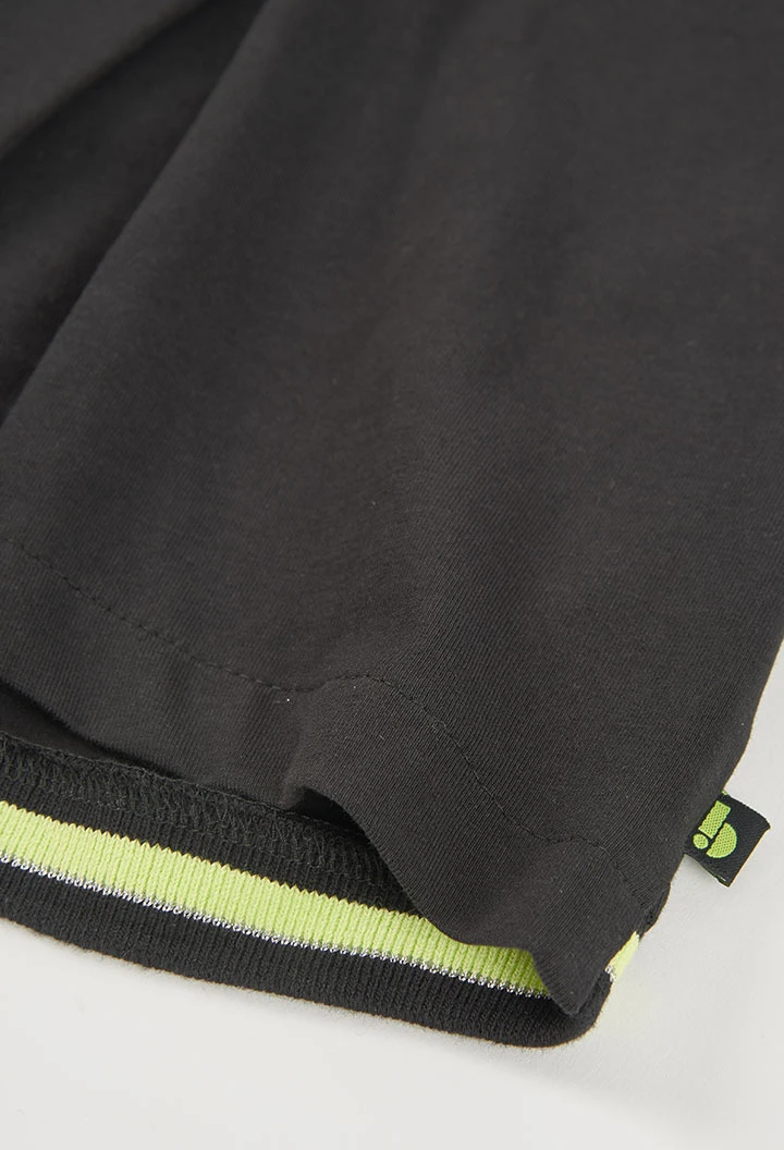 Baumwoll-T-Shirt für Mädchen in Schwarz