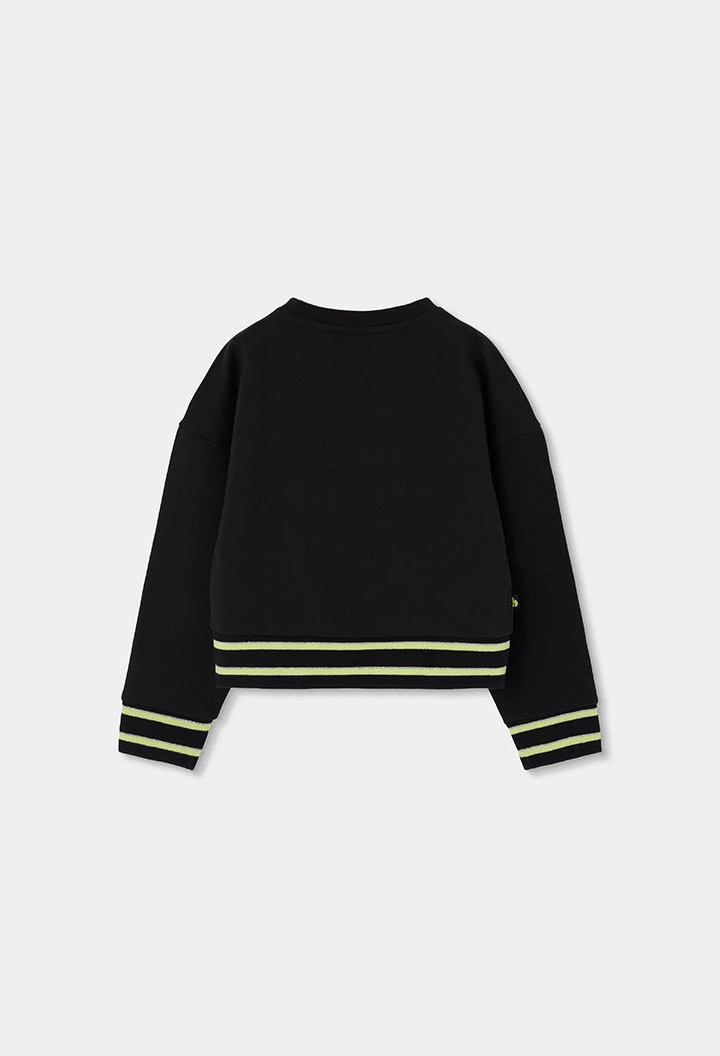Sweatshirt noire pour fille