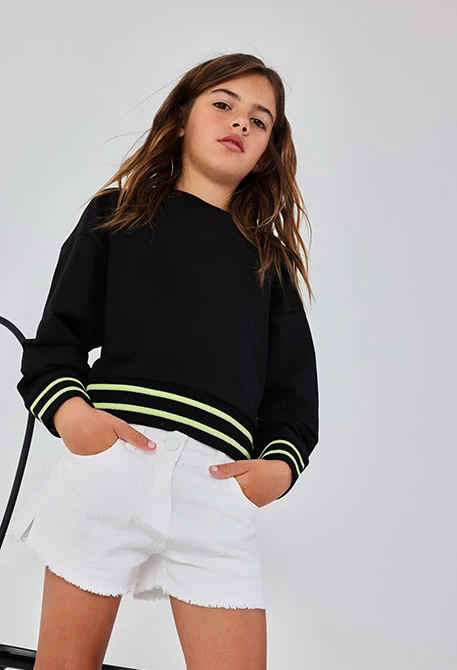 Mädchen-Sweatshirt schwarz