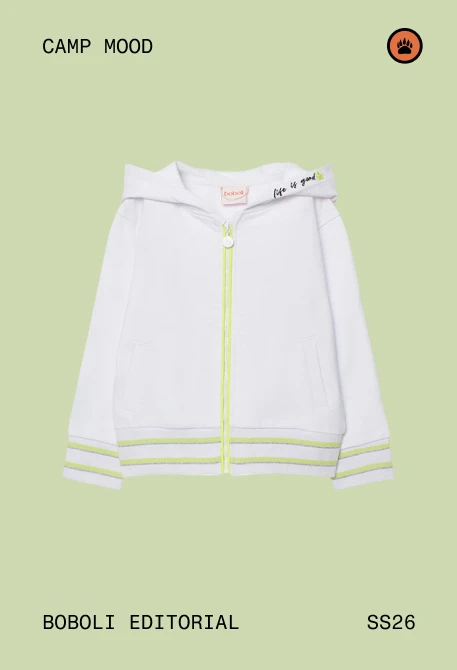 Chaqueta niña felpa blanca