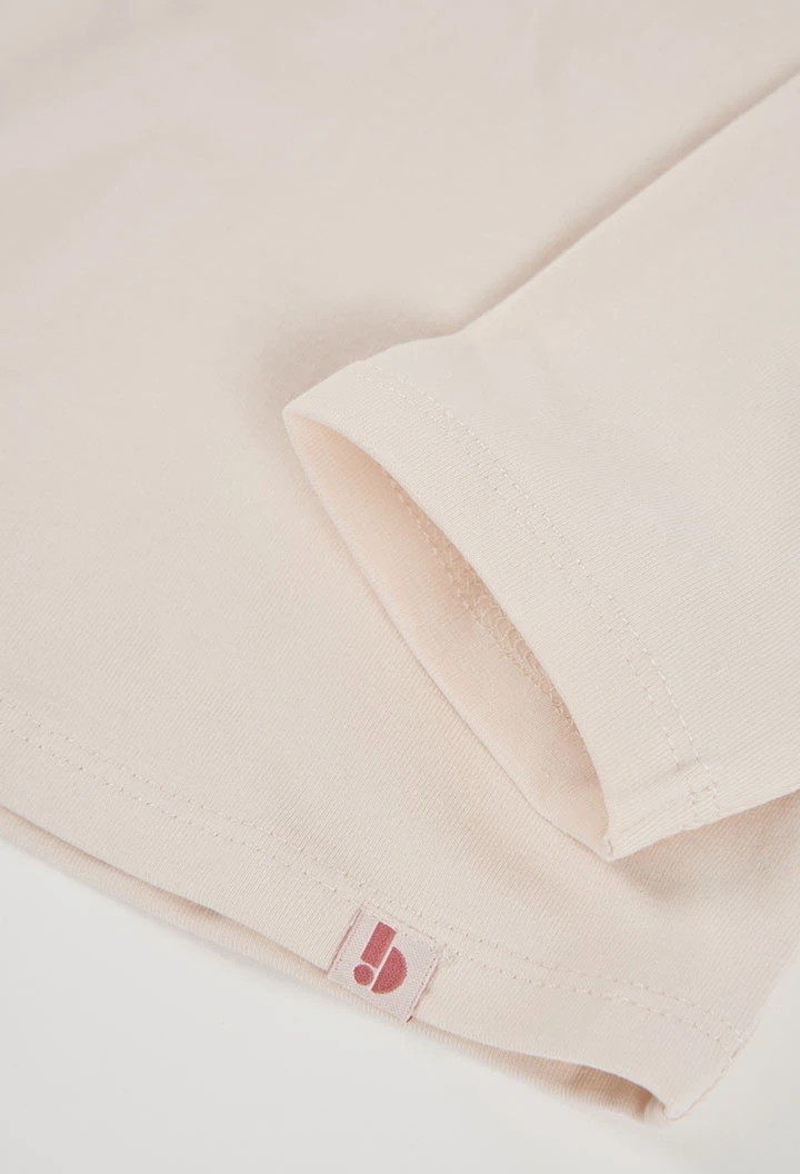 Mädchen-Strickshirt in Ecru mit Love & Hope-Aufdruck