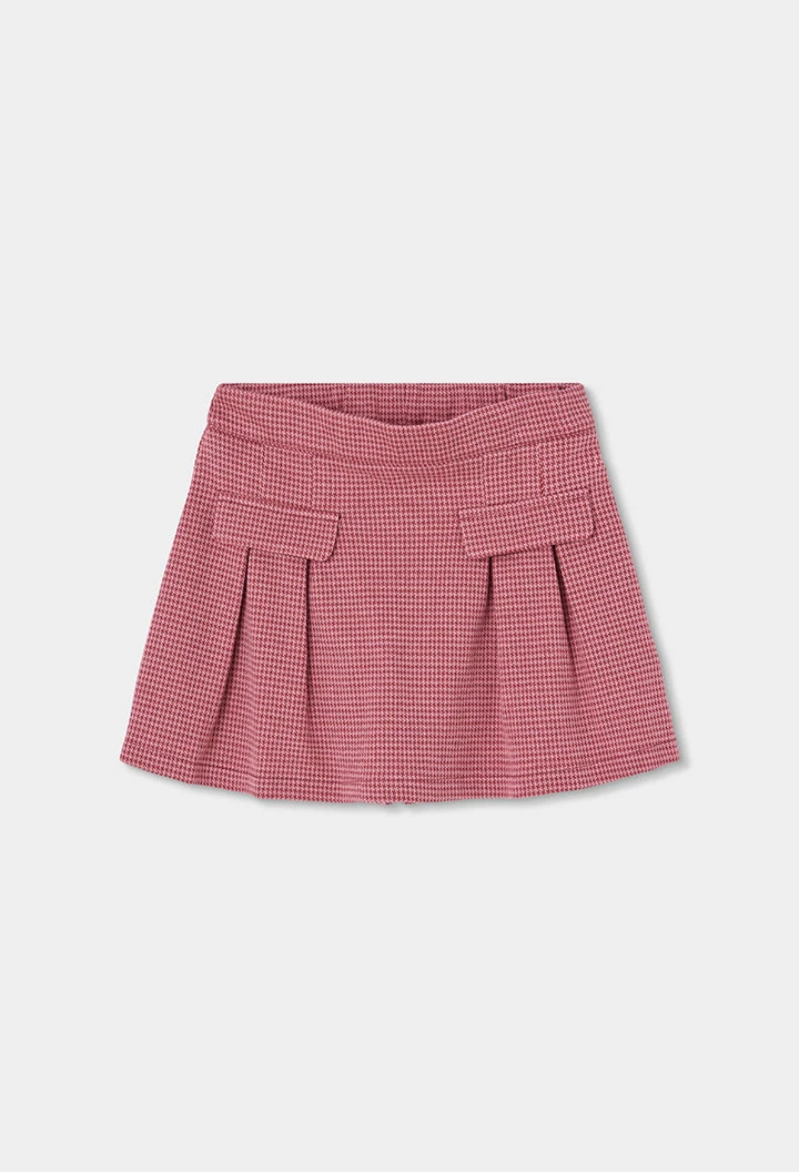 Falda-short punto rosa pata de gallo