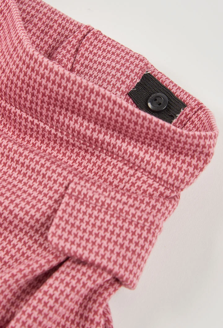 Falda-short punto rosa pata de gallo