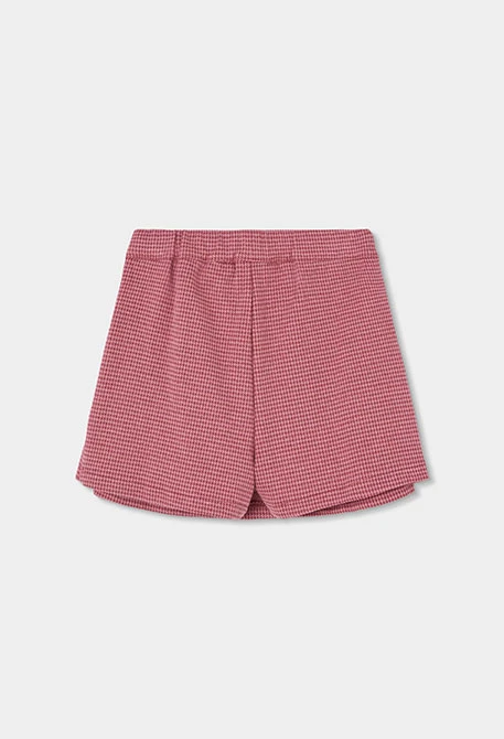 Falda-short punto rosa pata de gallo