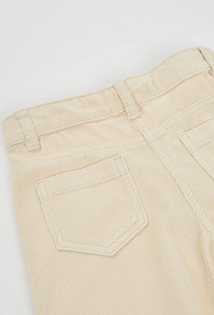 Pantalón micropana niña crudo wide leg