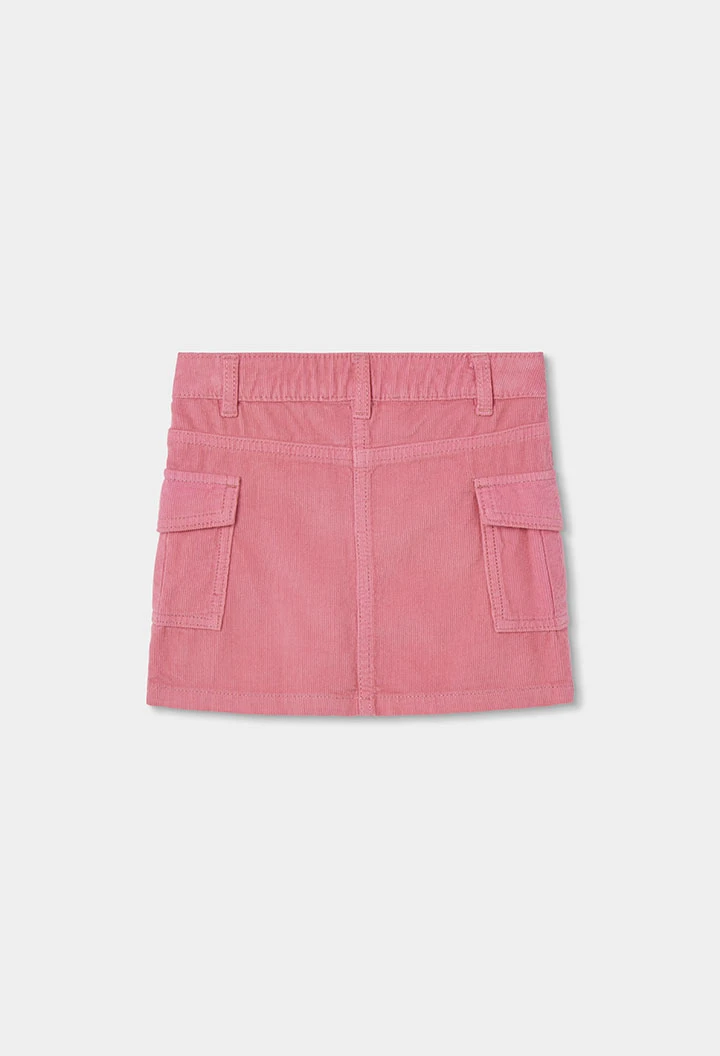 Rosa Mikrocord-Rock mit Cargotaschen
