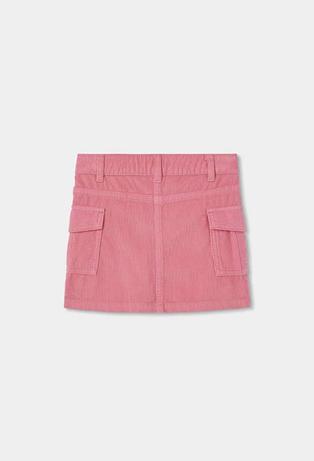 Rosa Mikrocord-Rock mit Cargotaschen