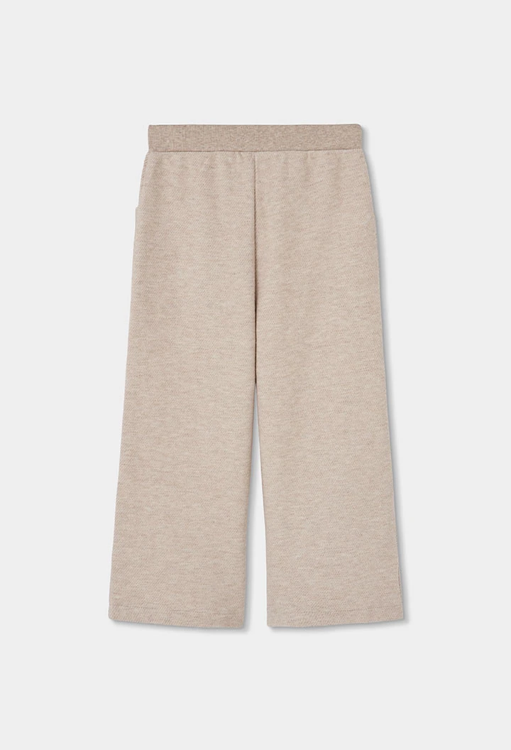 Beiges Strickweite-Hose für Mädchen