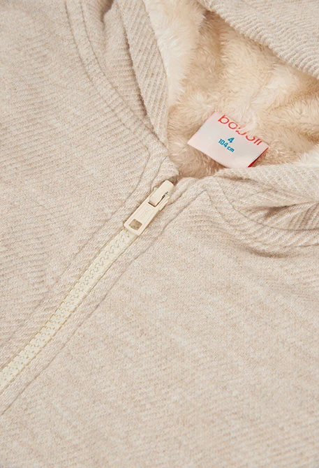 Beiges Strickjacke mit Kapuze für Mädchen