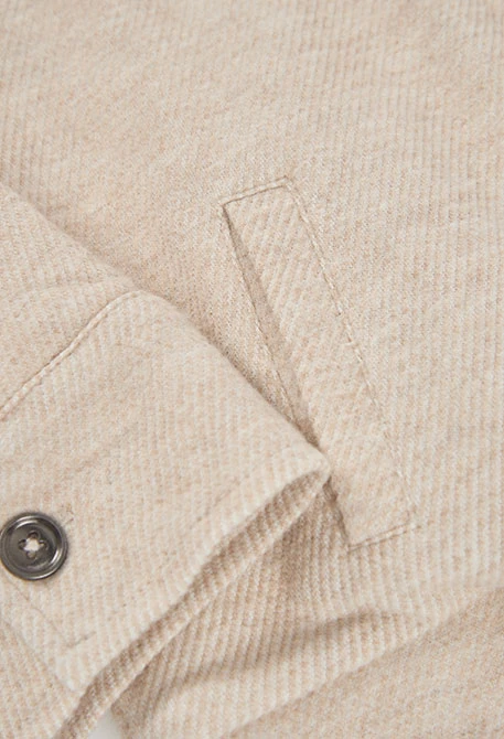 Blouson en maille beige à capuche fille
