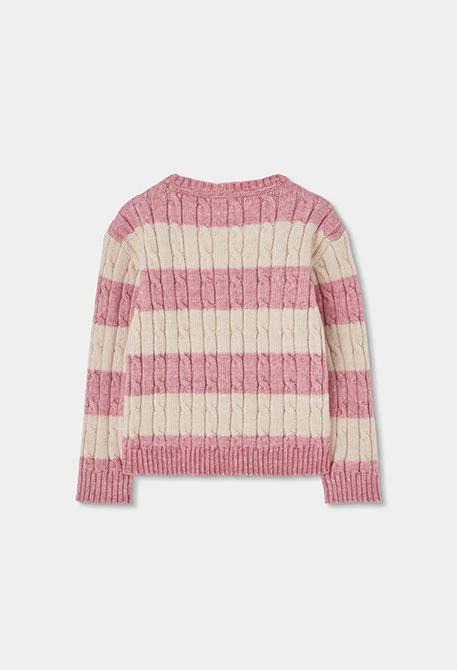 Jersei nena rosa a ratlles amb trenes