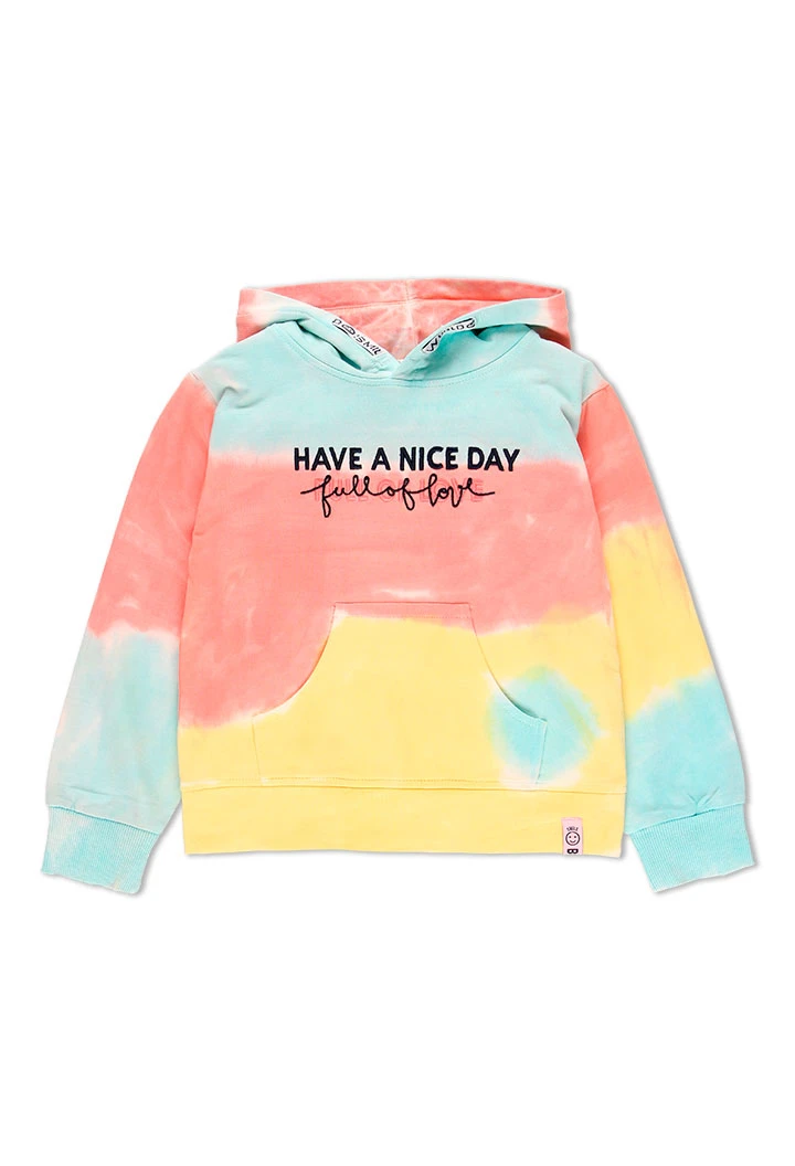 Sweat en molleton teinte pour fille