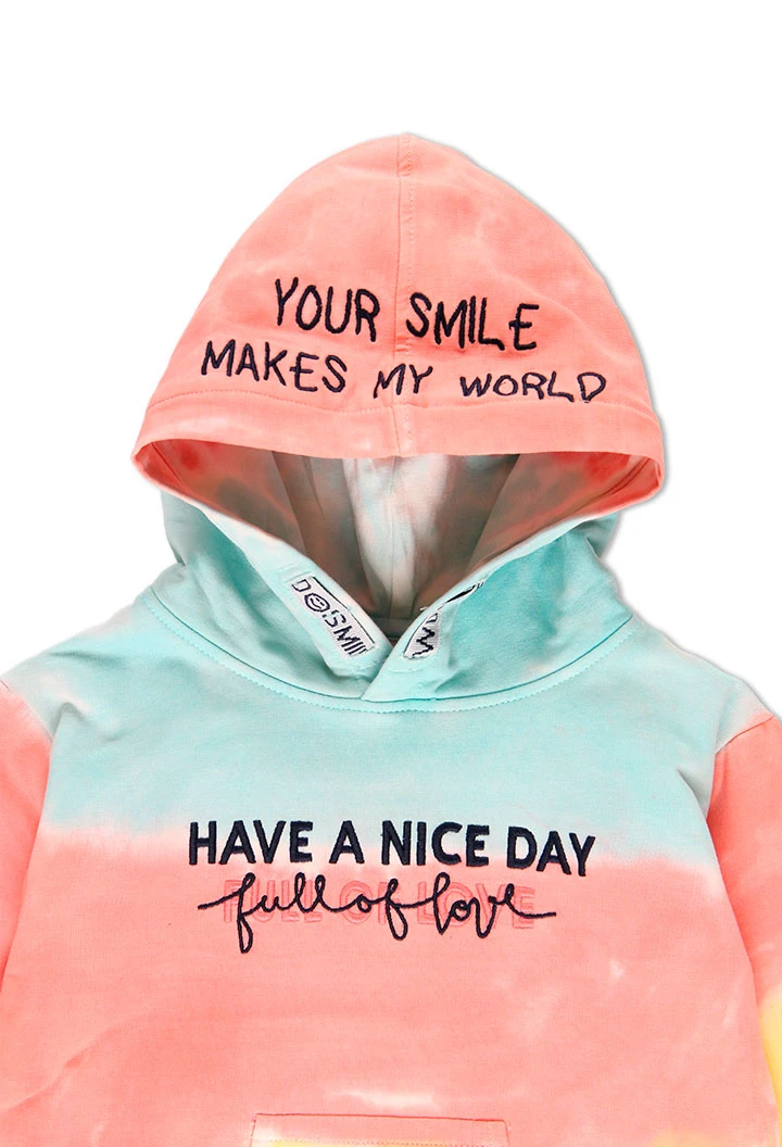 Sweat en molleton teinte pour fille