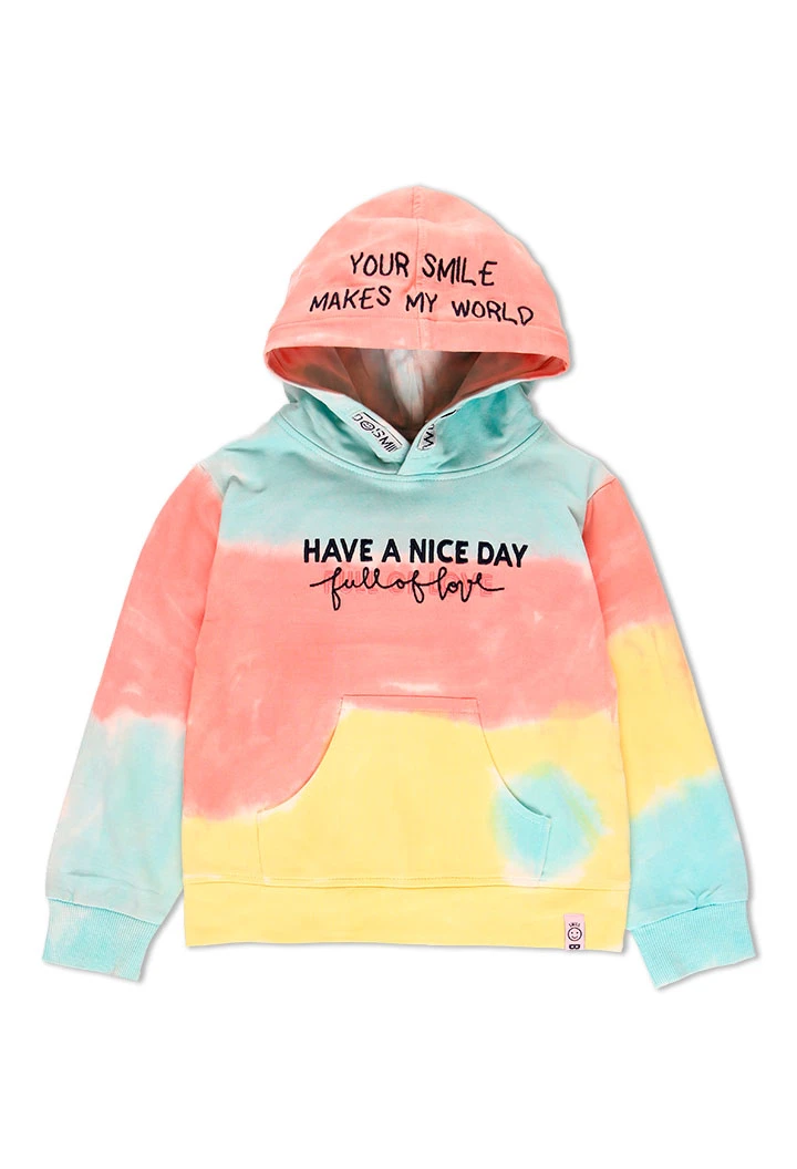 Sweat en molleton teinte pour fille