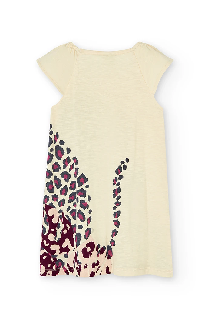 Vestido malha flame estampado para menina