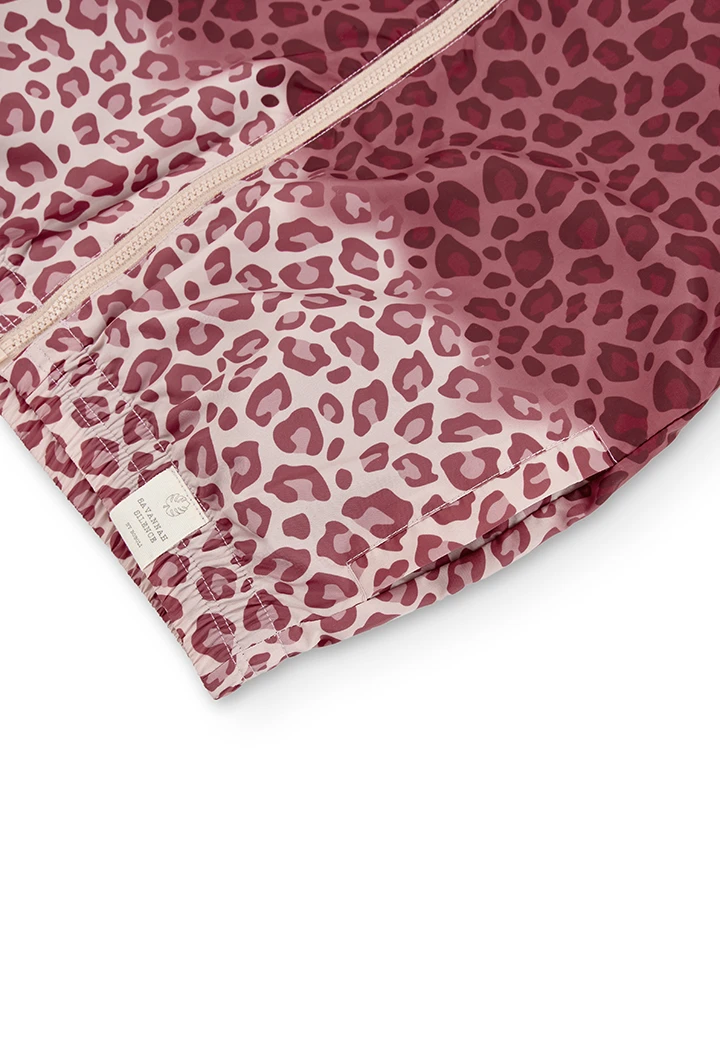 Parka tejido técnico "leopardo" de niña