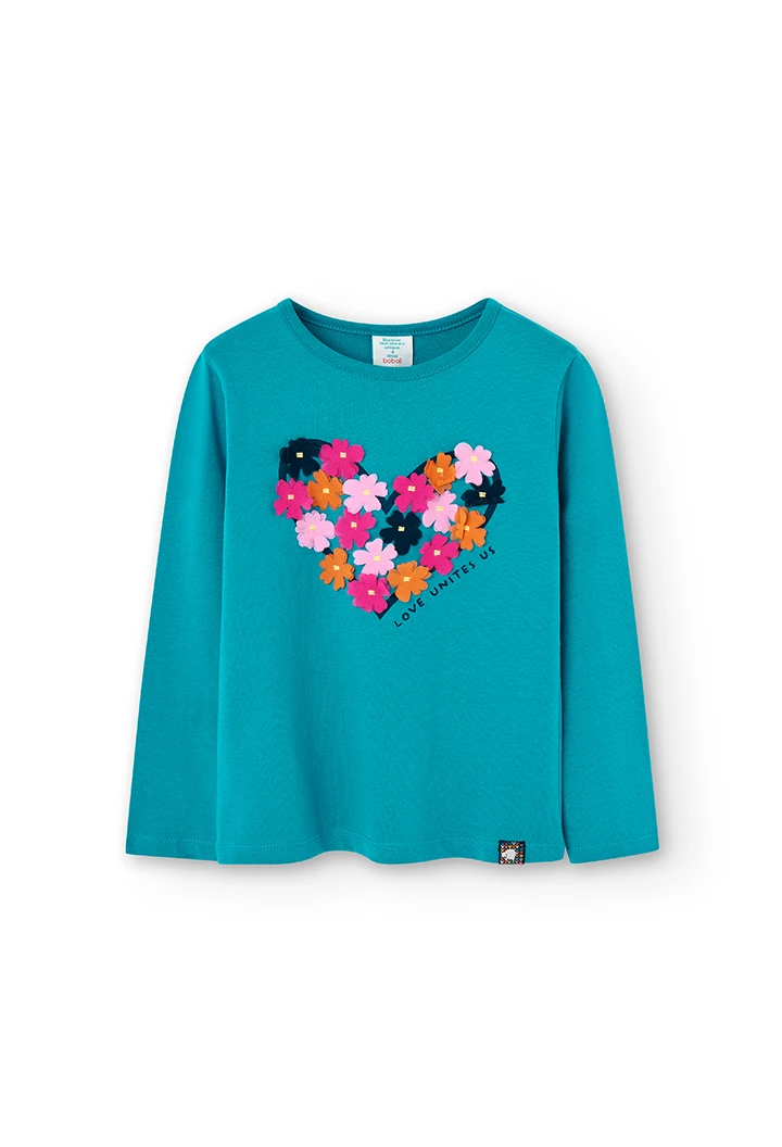 Knit t-Shirt \"heart\" for girl