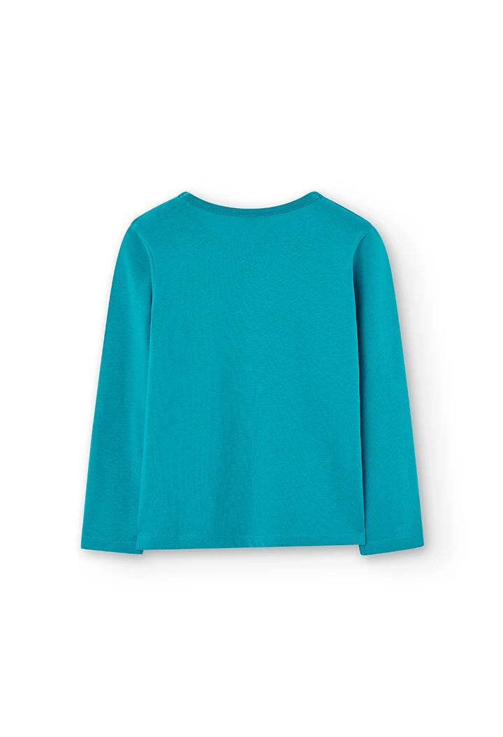 Camiseta punto bordado "corazón" de niña