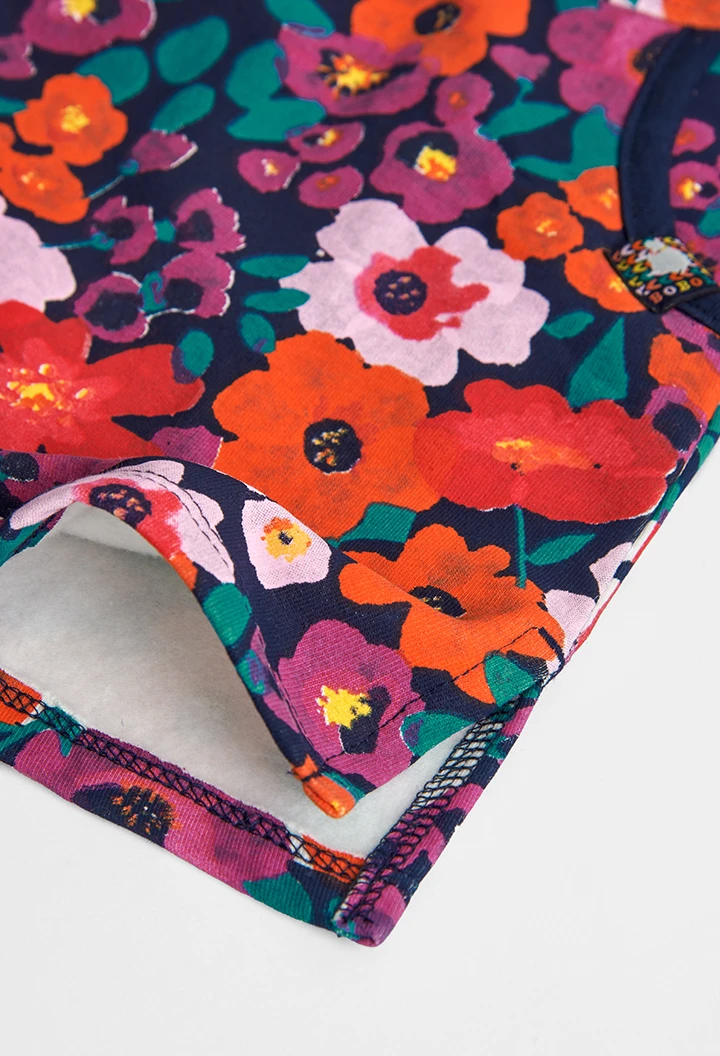 Robe en molleton fleurs pour fille