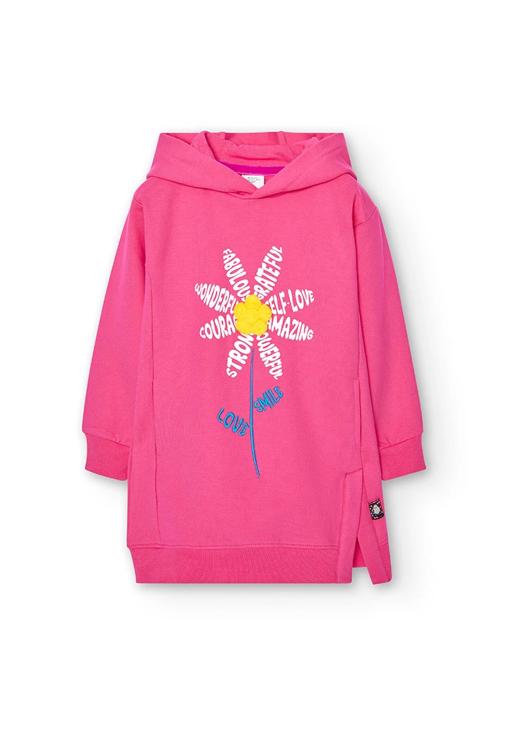 Vestido felpa con capucha de niña