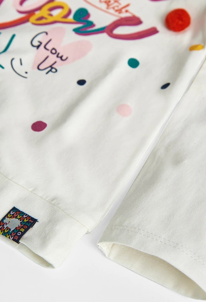 Camiseta punto de niña bordados