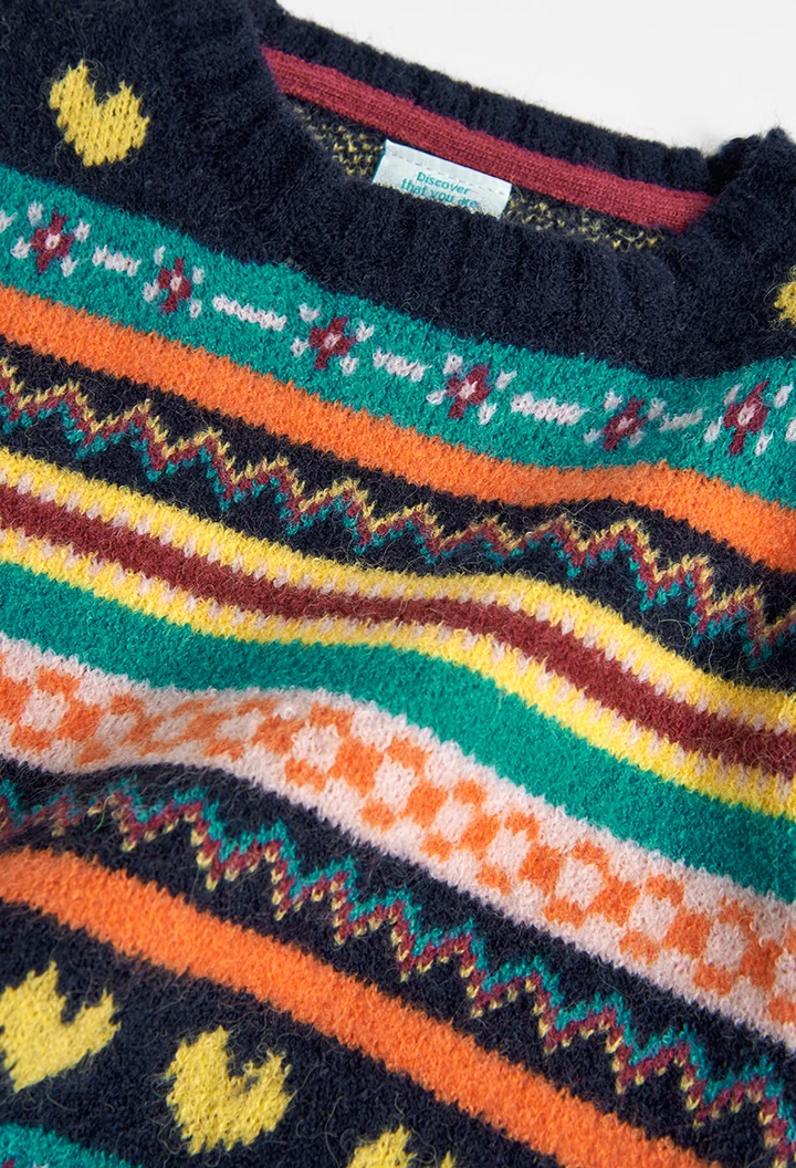 Jersey manga larga tricotosa de niña