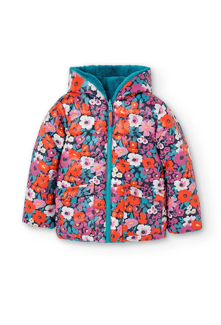 Parka réversible en toile technique pour fille