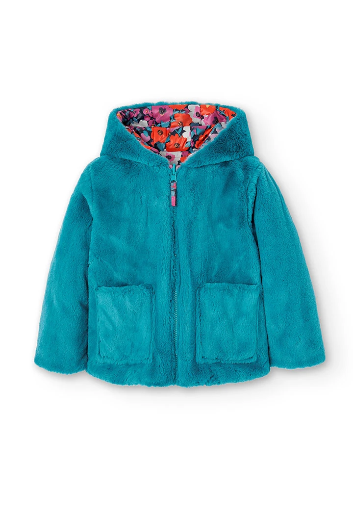 Parka réversible en toile technique pour fille