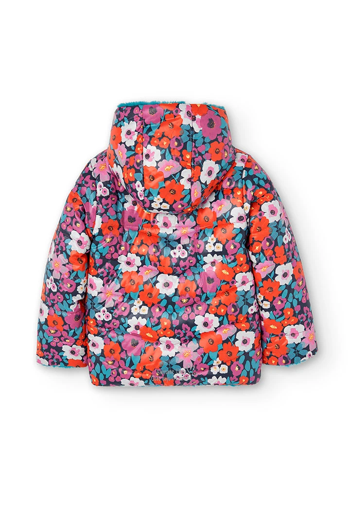 Parka réversible en toile technique pour fille