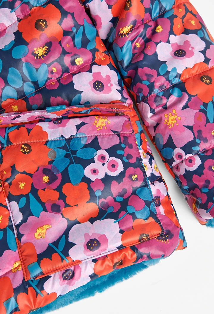 Parka réversible en toile technique pour fille