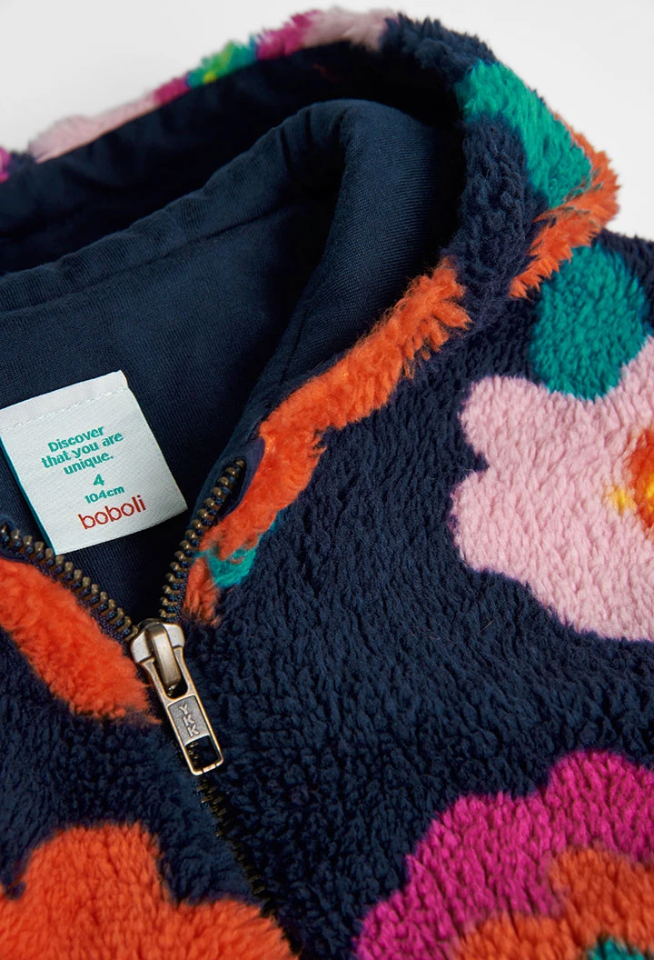 Wind breaker fur floral for girl