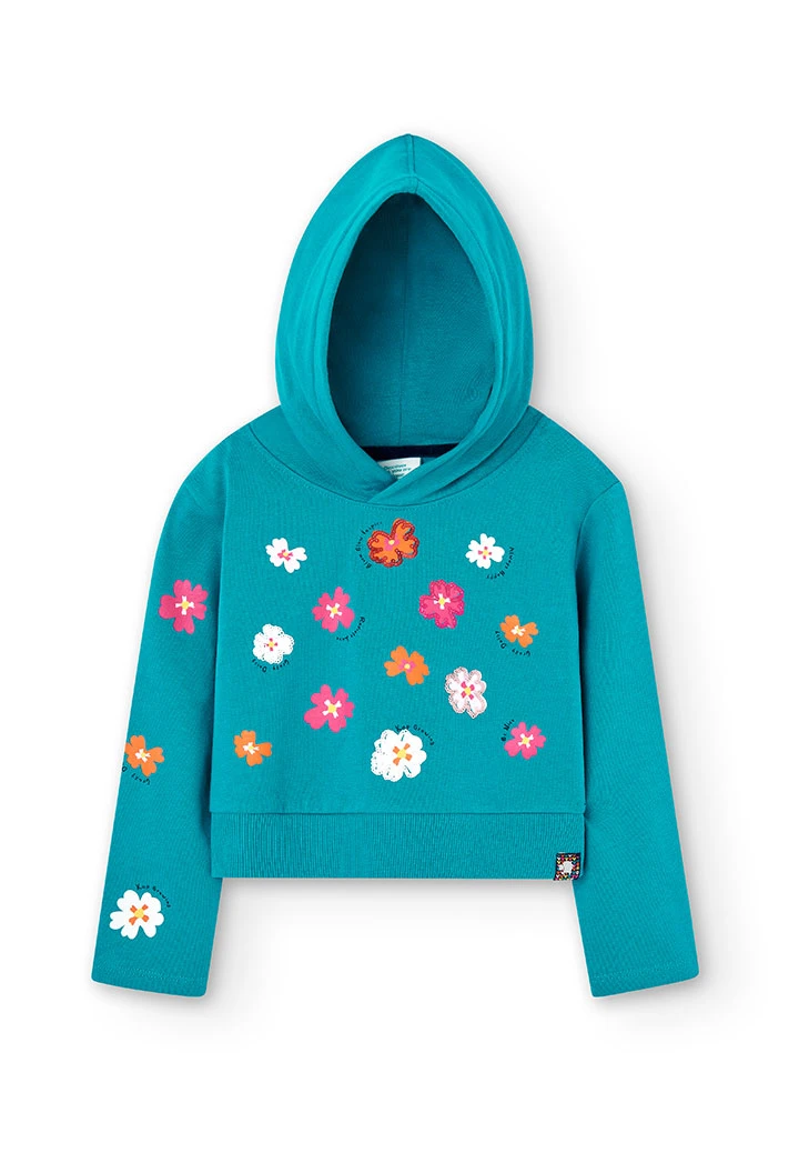 Sweat en molleton avec capuche pour fille