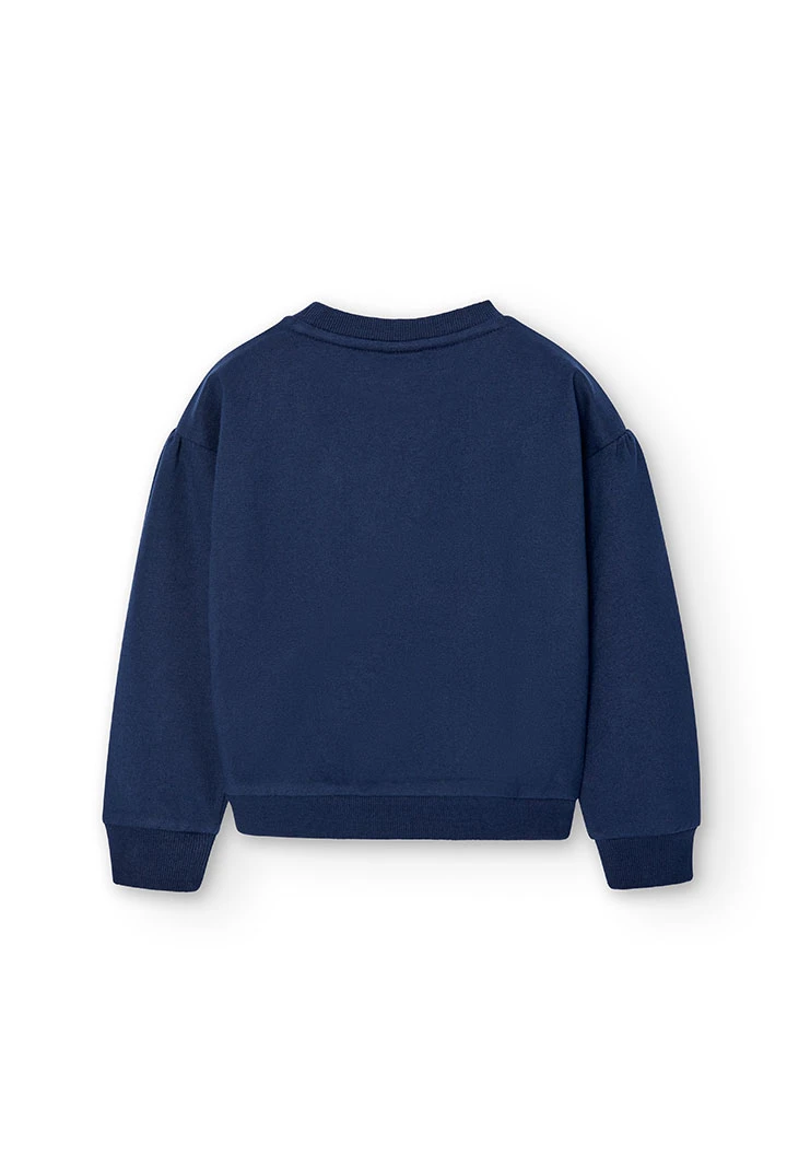 Sudadera felpa elástica "Flor" de niña