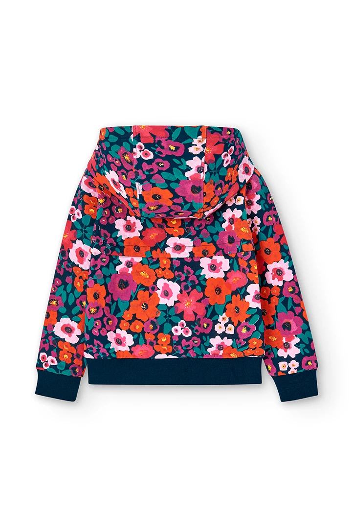 Veste en molleton fleurs pour fille