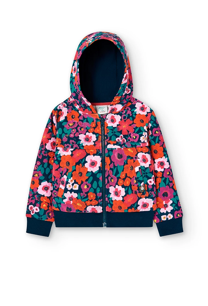 Veste en molleton fleurs pour fille
