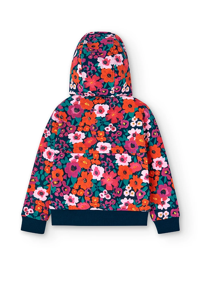 Veste en molleton fleurs pour fille