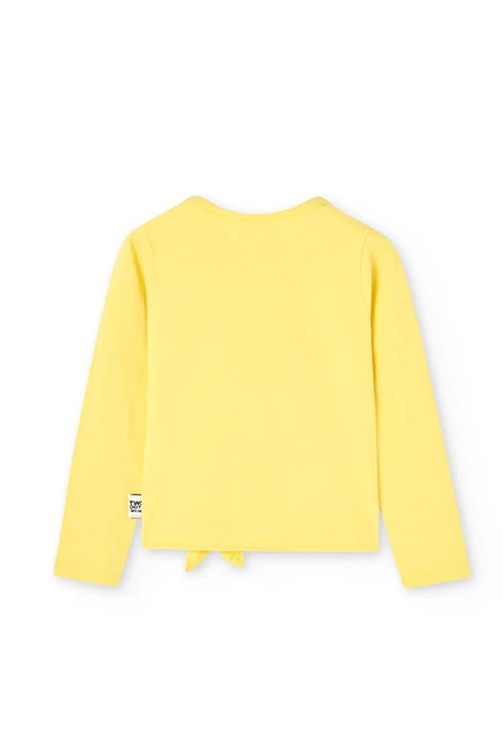 Girl's yellow stretch knit t-shirt