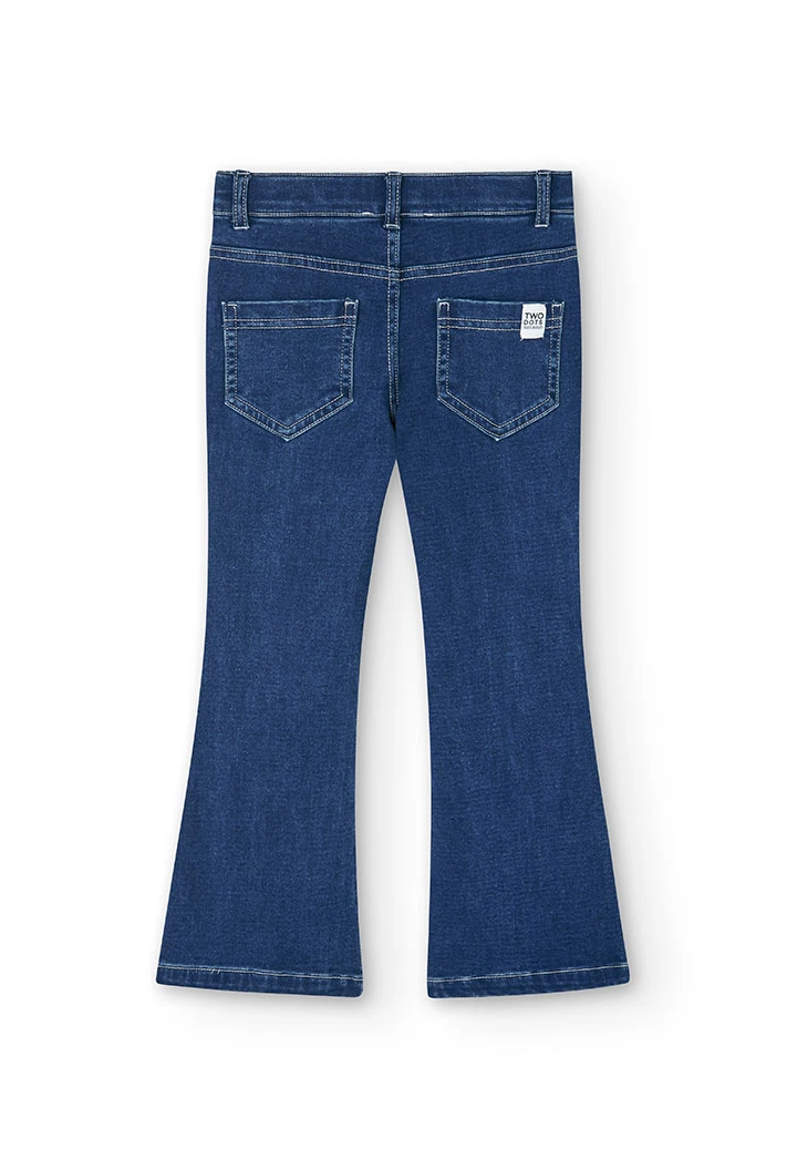 Pantalon en denim tricoté bleu pour bébé fille
