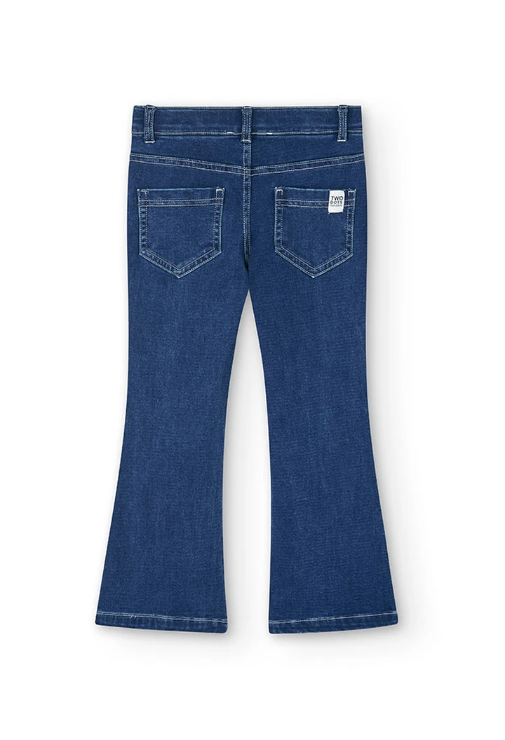 Pantalon en denim tricoté bleu pour bébé fille