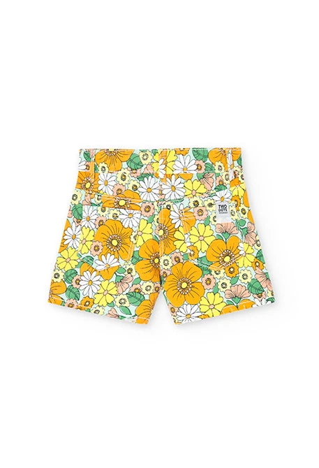 Girl's printed stretch twill shorts
