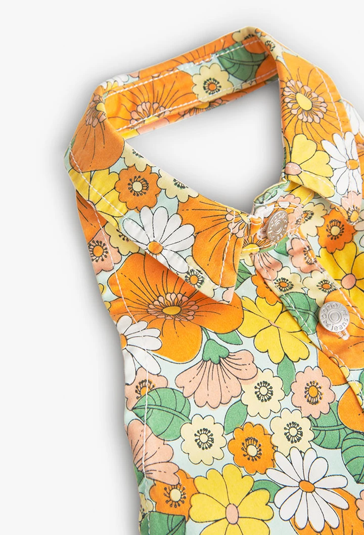 Robe en sergé élastique imprimé pour fille