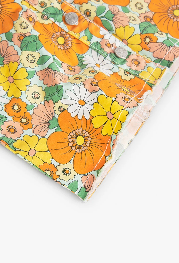 Robe en sergé élastique imprimé pour fille